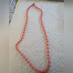 Vintage Sarah Coventry Coral Beaded Acrylic Necklace